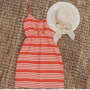 J. Crew Red and White Striped Mini Dress